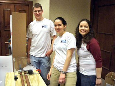 Val and Ann with fellow classmate during the Engineering Open House their freshman year.